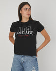 T-SHIRT LOGO METALLIZZATO BLACK