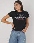T-SHIRT LOGO METALLIZZATO BLACK