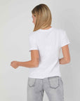 T-SHIRT LOGO GOTICO STRASS WHITE