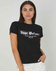 T-SHIRT LOGO GOTICO STRASS BLACK