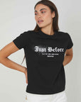 T-SHIRT LOGO GOTICO STRASS BLACK
