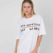 WHITE LAMINATE LOGO T-SHIRT