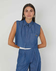 CAMICIA SMANICATA CHAMBRAY DENIM