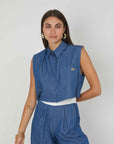 CAMICIA SMANICATA CHAMBRAY DENIM