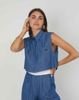 CAMICIA SMANICATA CHAMBRAY DENIM