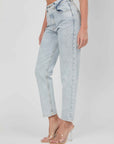 JEANS STRASS A CASCATA LIGHT BLUE