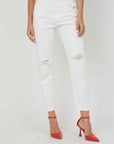 JEANS SLIM FIT ROTTURE WHITE