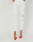 JEANS SLIM FIT ROTTURE WHITE