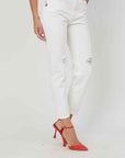 JEANS SLIM FIT ROTTURE WHITE