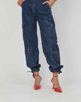 JEANS CARGO LACCETTI DARK BLUE