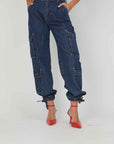 JEANS CARGO LACCETTI DARK BLUE