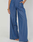 PANTALONI PALAZZO CHAMBRAY DENIM