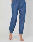 PANTALONI CARGO CHAMBRAY DENIM