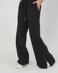 PANTALONI FELPA BOTTONI BLACK