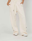 PANTALONI FELPA BOTTONI CREAM