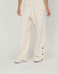 PANTALONI FELPA BOTTONI CREAM