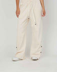 PANTALONI FELPA BOTTONI CREAM