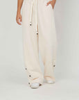 PANTALONI FELPA BOTTONI CREAM