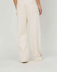 PANTALONI FELPA BOTTONI CREAM