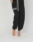 JOGGERS FELPA STAMPA BLACK