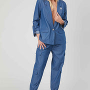 CARGO CHAMBRAY DENIM PANTS