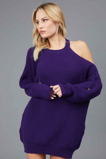 JERSEY WITH SHOULDER DISCOVERED AND PEARCING VIOLET