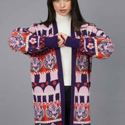 CARDIGAN LUNGO JACQUARD TIGRI PINK