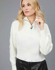 WHITE AGING EFFECT SWEATER