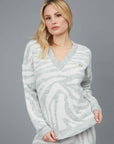 MAGLIONE JACQUARD ZEBRATO WHITE