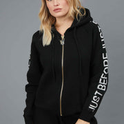 SWEATER ZIP BAND LOGO BLACK