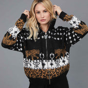 ZIP SWEATER AND HOOD JAQUARD TIGRII
