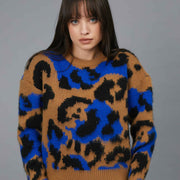 JACQUARD SWEATER ANIMALIER BEIGE