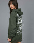 RAINBOW OVER SWEATSHIRT WITH SAGE HOOD