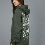 RAINBOW OVER SWEATSHIRT WITH SAGE HOOD