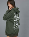 RAINBOW OVER SWEATSHIRT WITH SAGE HOOD