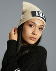 CLASSIC BEANIE CAP + CREAM LETTERS