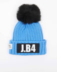 SPEAKING POMPON BLUE BEANIE