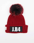 RED SPEAKING POMPON BEANIE