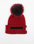 RED SPEAKING POMPON BEANIE