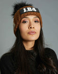 SPEAKING POMPON LUREX CAMEL BEANIE