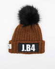 SPEAKING POMPON LUREX CAMEL BEANIE