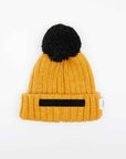 SPEAKING POMPON WOOL MUSTARD BEANIE