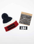 SPEAKING BEANIE POMPON ALPACA BLUE-PANNA-BORDEAUX