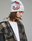 beanie grey felpa logo