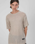 T-SHIRT A RETE BEIGE