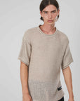 T-SHIRT A RETE BEIGE