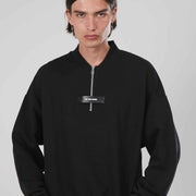 FELPA ZIP CORTA ETICHETTA BLACK