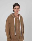 FELPA SPUGNA ZIP BROWN