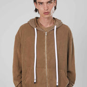 FELPA SPUGNA ZIP BROWN