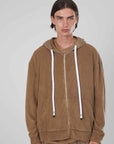 FELPA SPUGNA ZIP BROWN